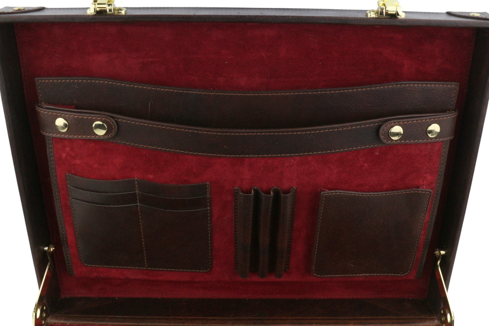 TIME RESISTANCE A Legary Men Bag OS Brown Leather Attache Case Briefcase RRP450