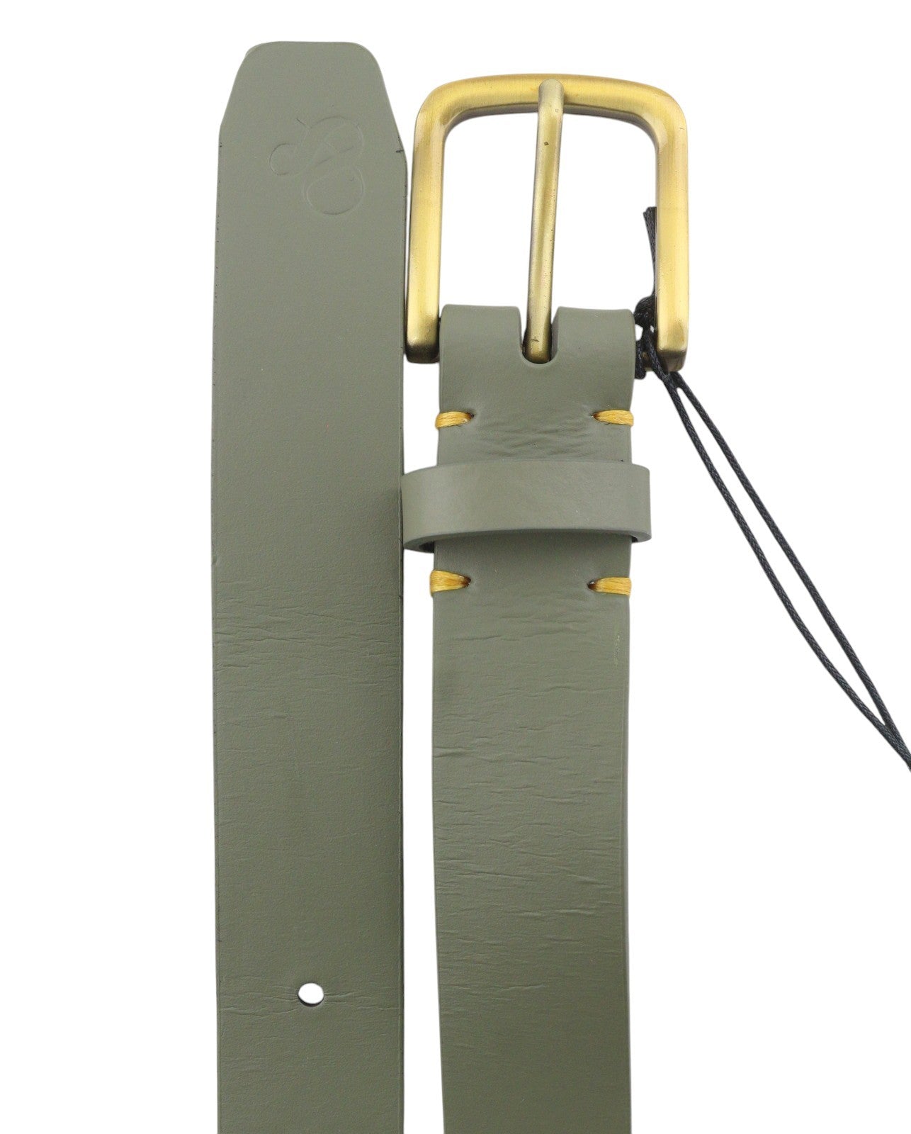 SCOTCH & SODA Men Belt M Field Green Recycled Leather Gold Tone Buckle