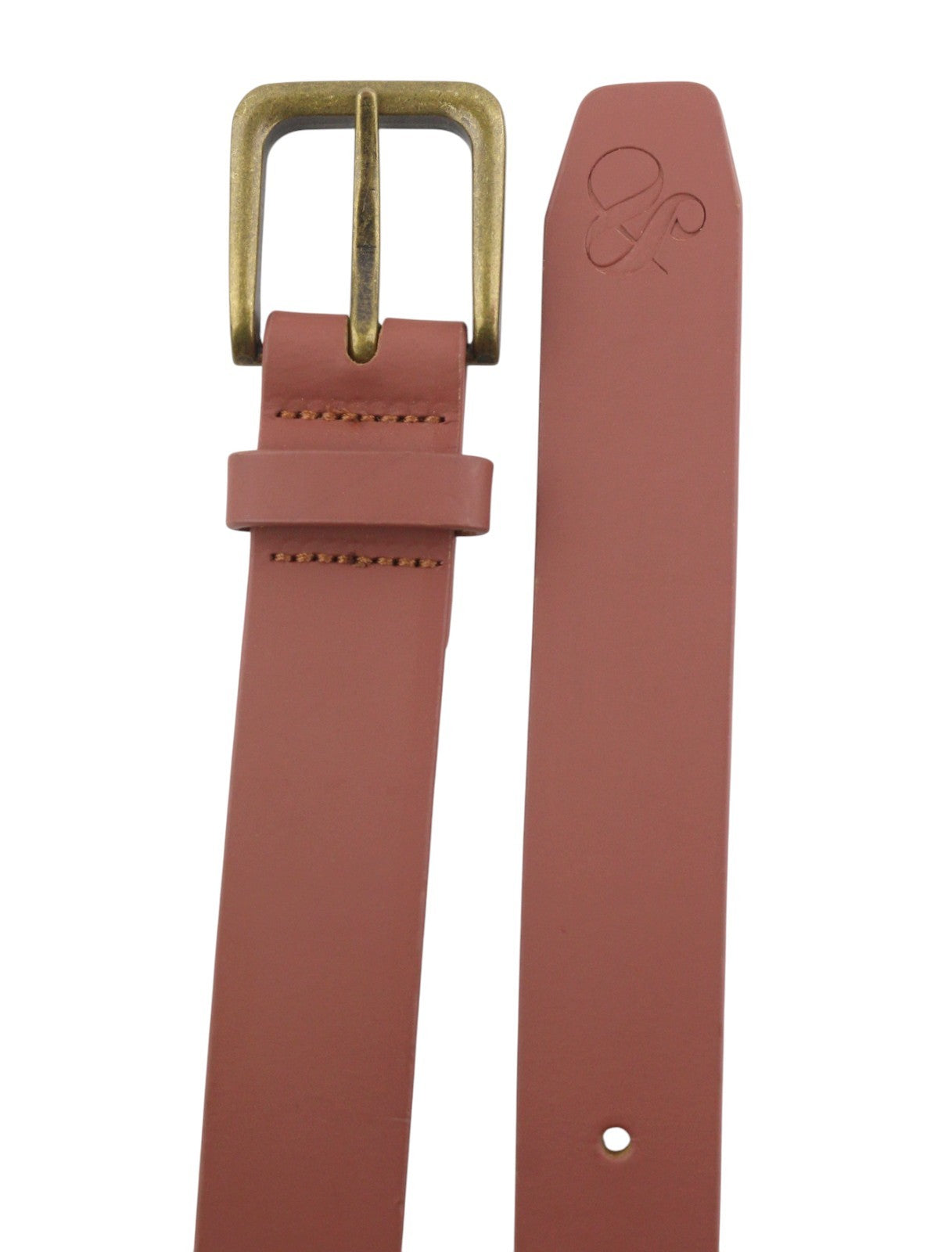 SCOTCH & SODA Men Belt 118 CM Dark Ash Pink Gold Tone Buckle Unisex