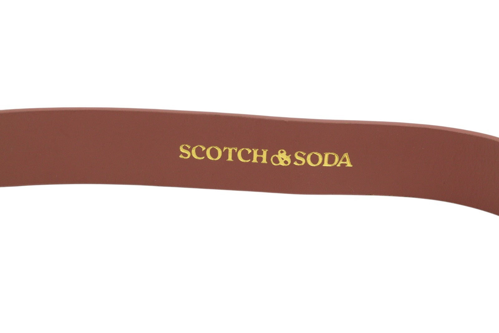 SCOTCH & SODA Men Belt 118 CM Dark Ash Pink Gold Tone Buckle Unisex
