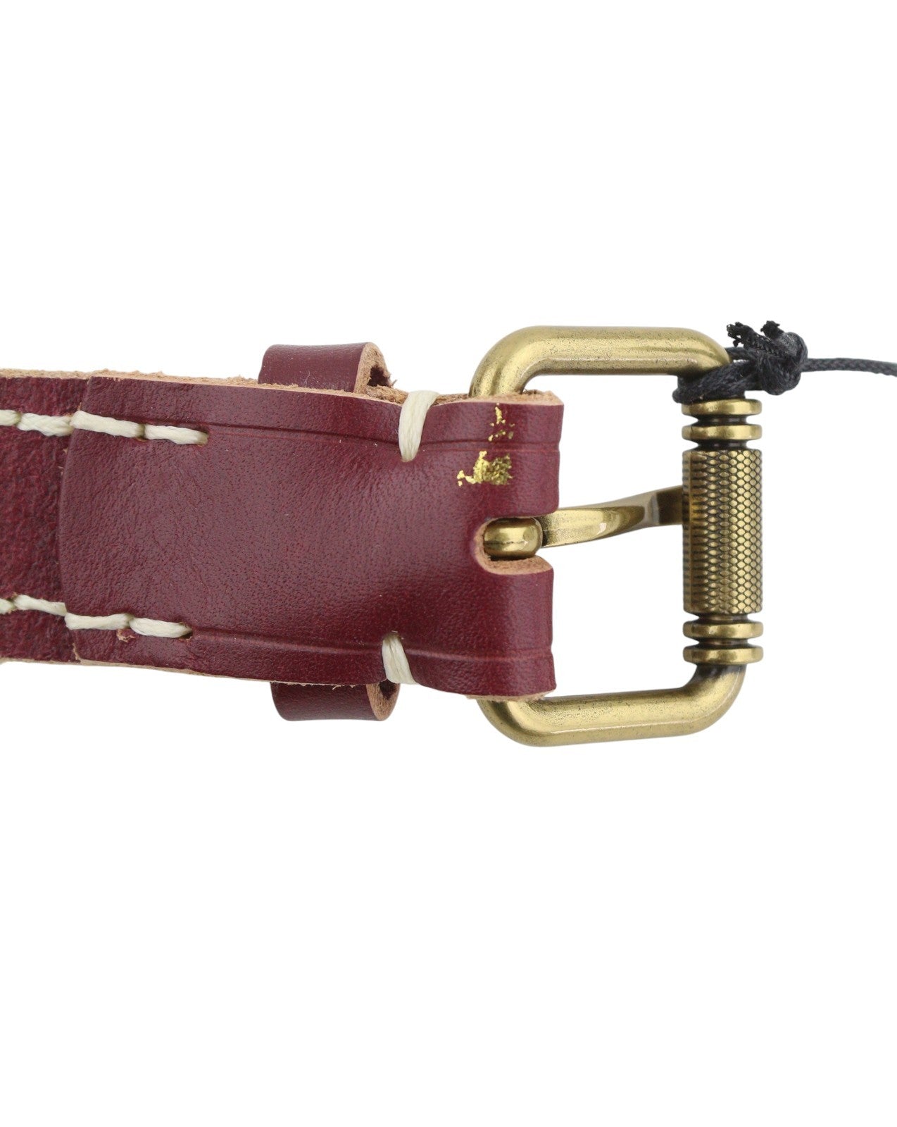 SCOTCH & SODA Men Belt 117 CM Burgundy Cow Leather Gold Tone Buckle