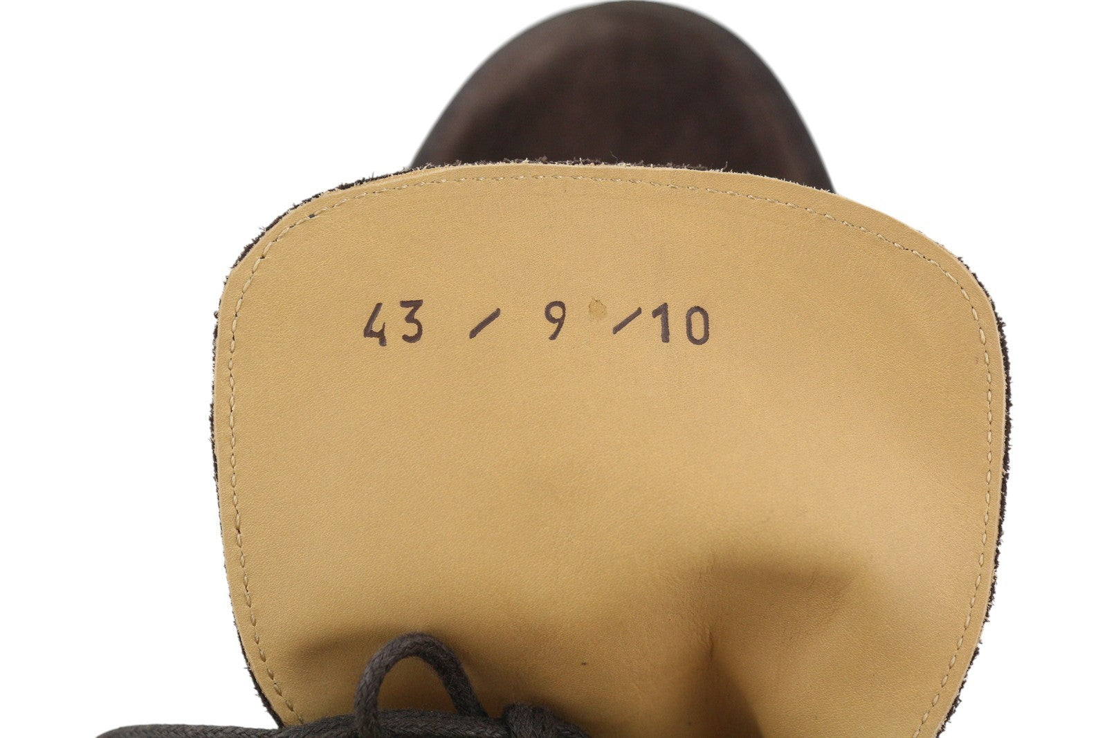 SUITSUPPLY Men Boots EU43 Brown Suede Leather Almond Toe Laced Mid Top