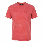 SCOTCH & SODA Men T-Shirt M Red Garment Dye Cotton Pocket Short Sleeve Tee