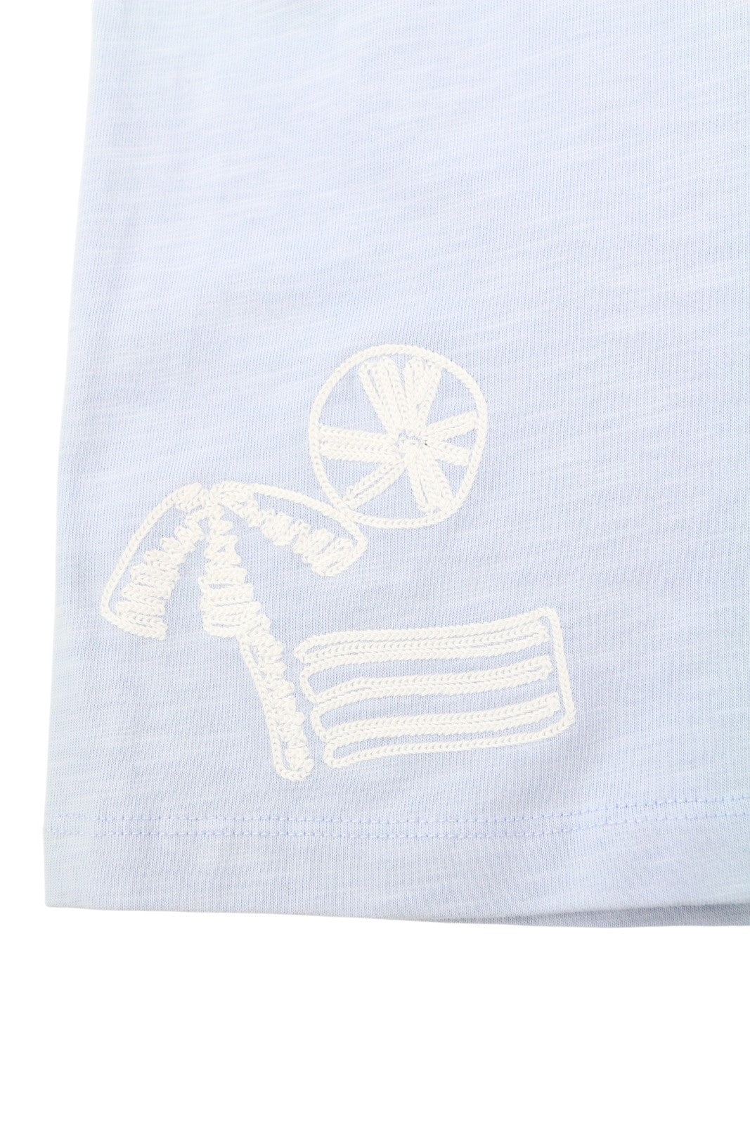 SCOTCH & SODA Men T-Shirt M Blue Melange Cotton Embroidered Tricot Tee