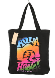 SCOTCH & SODA Women Bag OS Black Patterned Canvas Artwork Tote Unisex