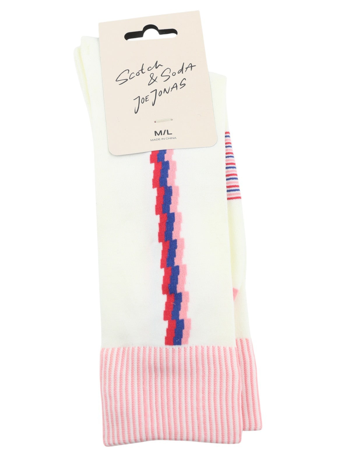 SCOTCH & SODA x Joe Jonas Women Socks EU40/44 White Patterned Tight-Knit Unisex