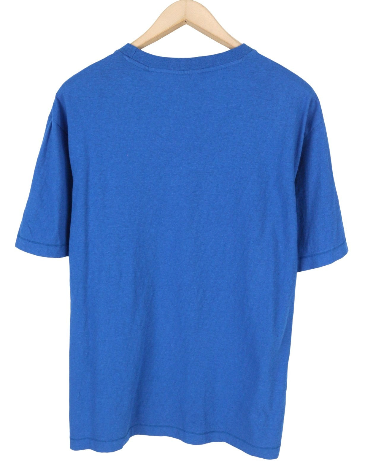 SCOTCH & SODA Men T-Shirt M Blue Linen Cotton Tricot Crew Neck Short Sleeve