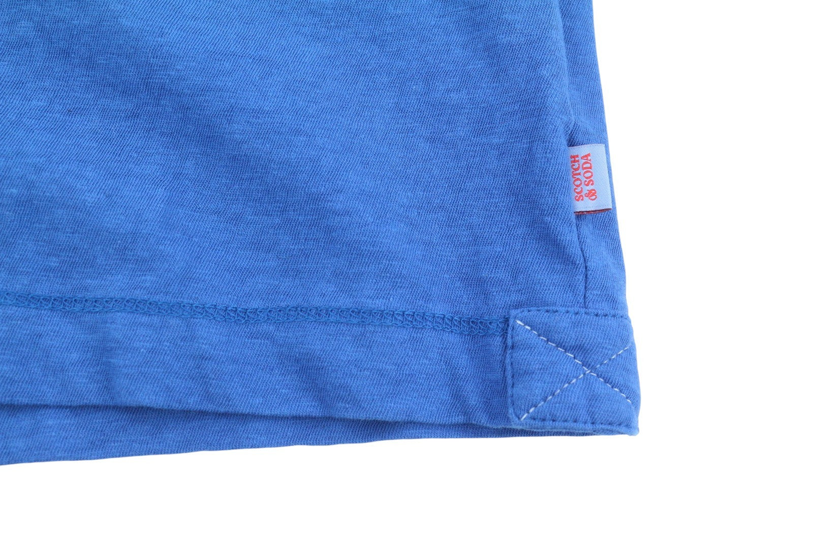 SCOTCH & SODA Men T-Shirt M Blue Linen Cotton Tricot Crew Neck Short Sleeve