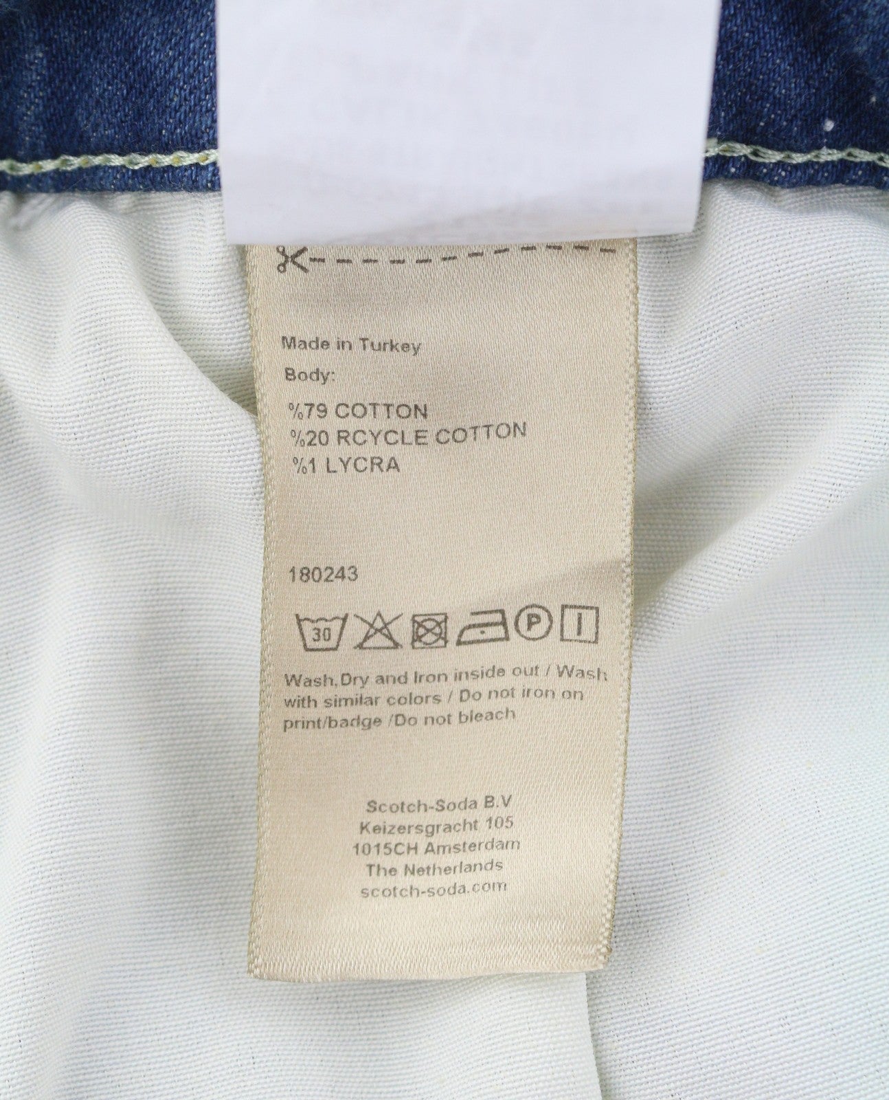 SCOTCH & SODA The Daze Men Jeans W31/L32 Blue Faded Whisker Straight Denim