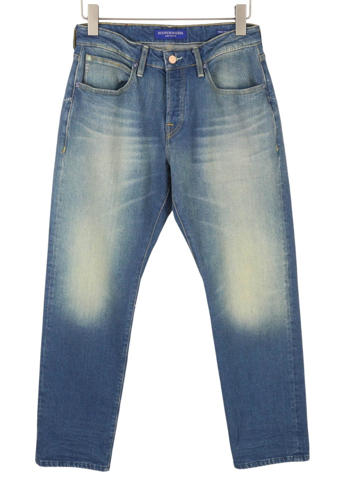 SCOTCH & SODA The Daze Men Jeans W31/L32 Blue Faded Whisker Straight Denim