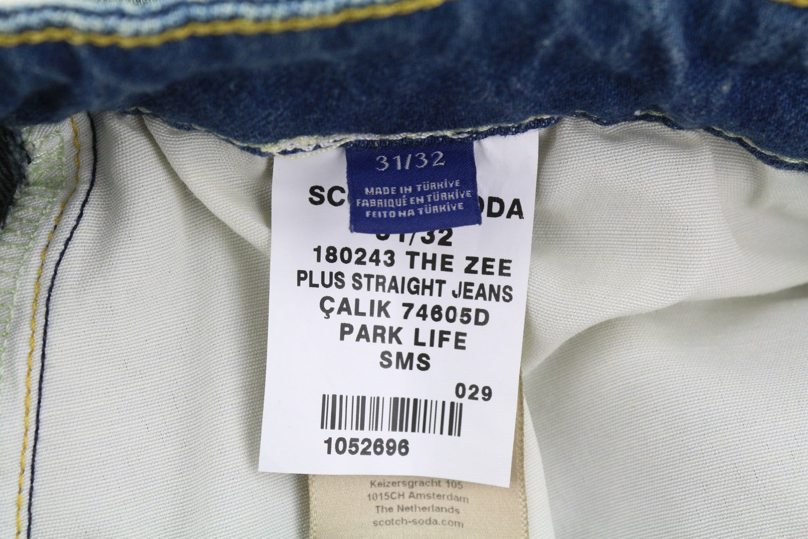 SCOTCH & SODA The Daze Men Jeans W31/L32 Blue Faded Whisker Straight Denim