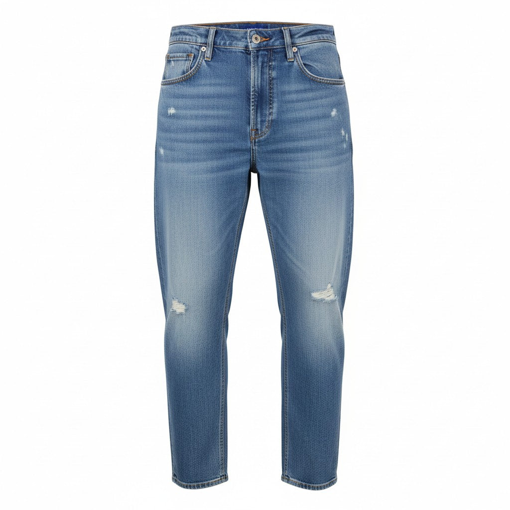 SCOTCH & SODA The Vert Men Jeans W32/L32 Blue Distressed Faded Straight Denim