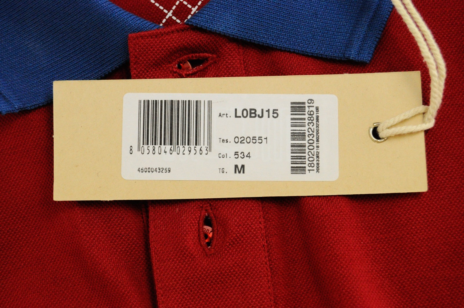 HARMONT & BLAINE Men T-Shirt M Red Pure Cotton Short Sleeved Collared Logo Polo