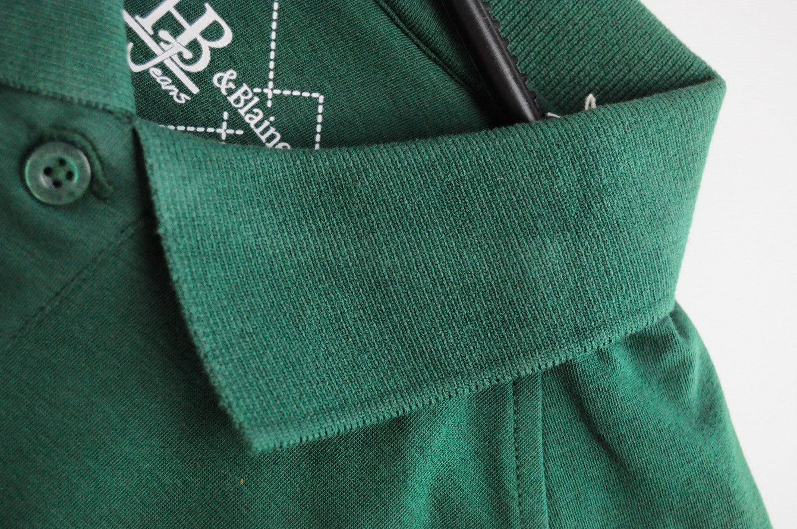 HARMONT & BLAINE Men T-Shirt XL Green Cotton Stretch Short Sleeve Collared Polo