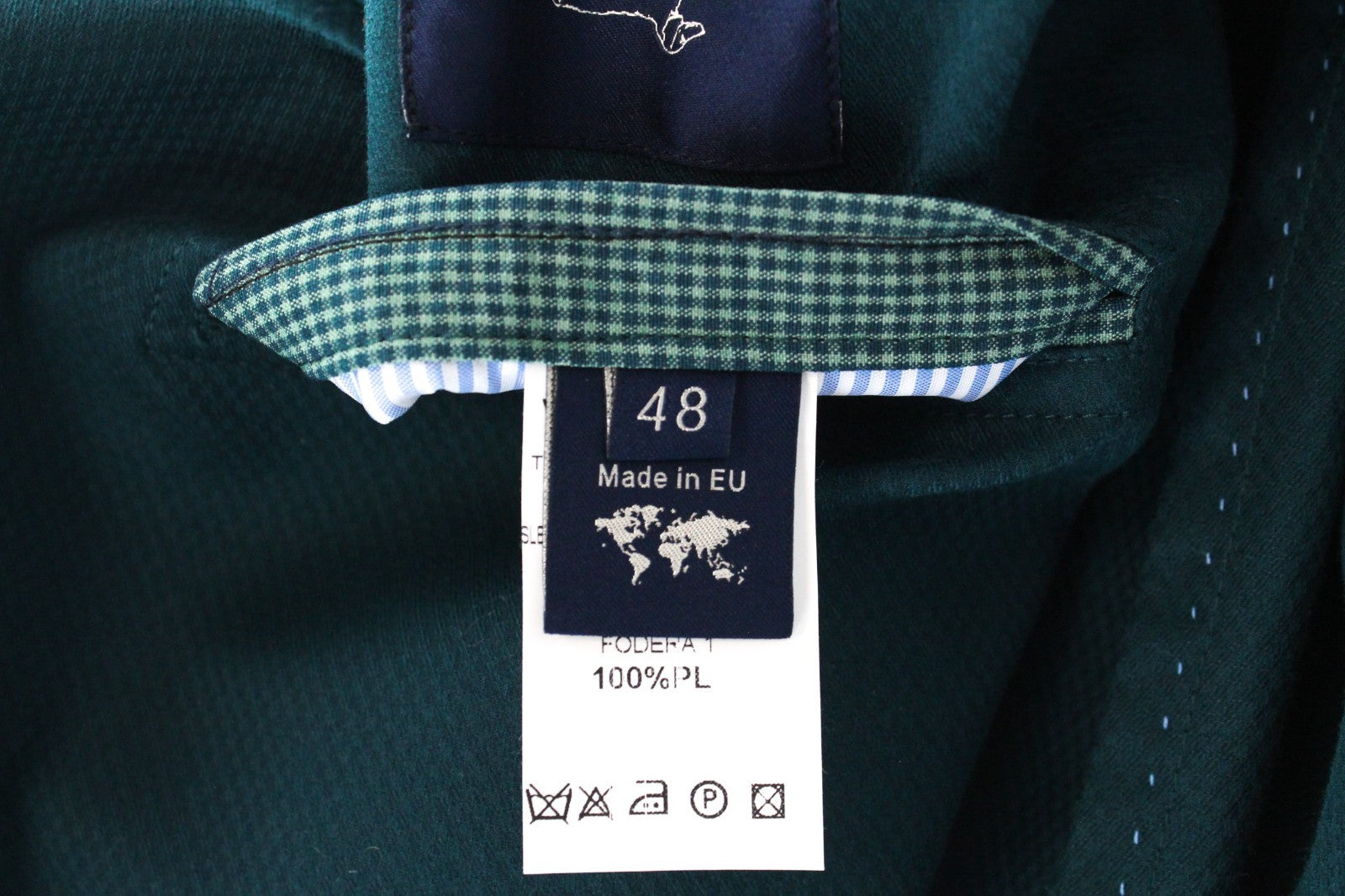 HARMONT & BLAINE Men Blazer 48 M Green Cotton Stretch Unlined Single-Breasted