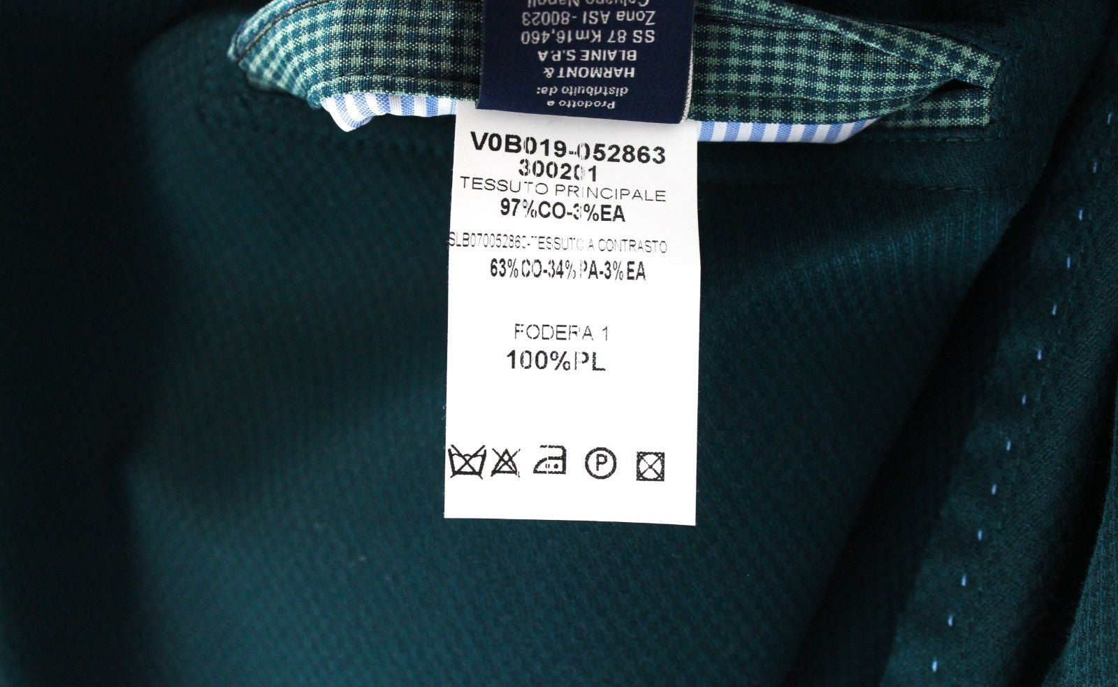 HARMONT & BLAINE Men Blazer 48 M Green Cotton Stretch Unlined Single-Breasted