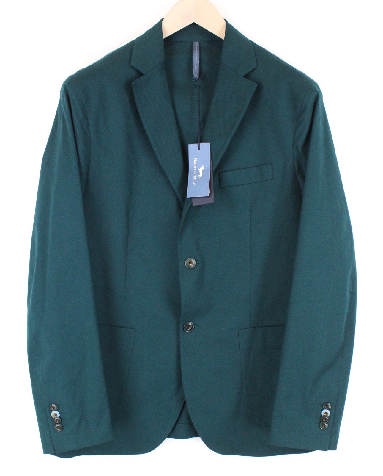 HARMONT & BLAINE Men Blazer 56 3XL Green Cotton Stretch Unlined Classic Notch