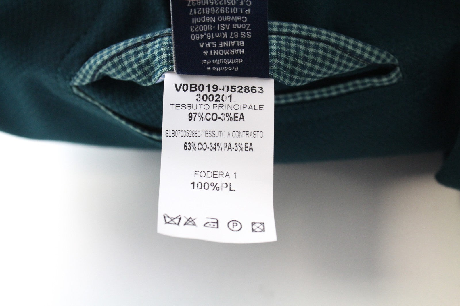 HARMONT & BLAINE Men Blazer 56 3XL Green Cotton Stretch Unlined Classic Notch