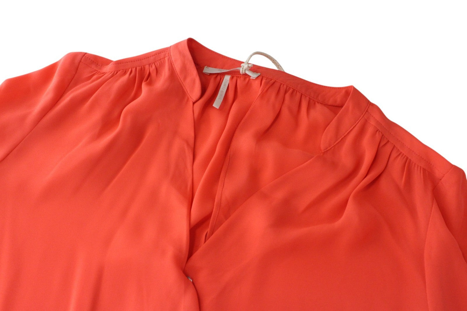 MAISON SCOTCH Women Blouse M Bright Orange Long Sleeved Wrappd V-Neck