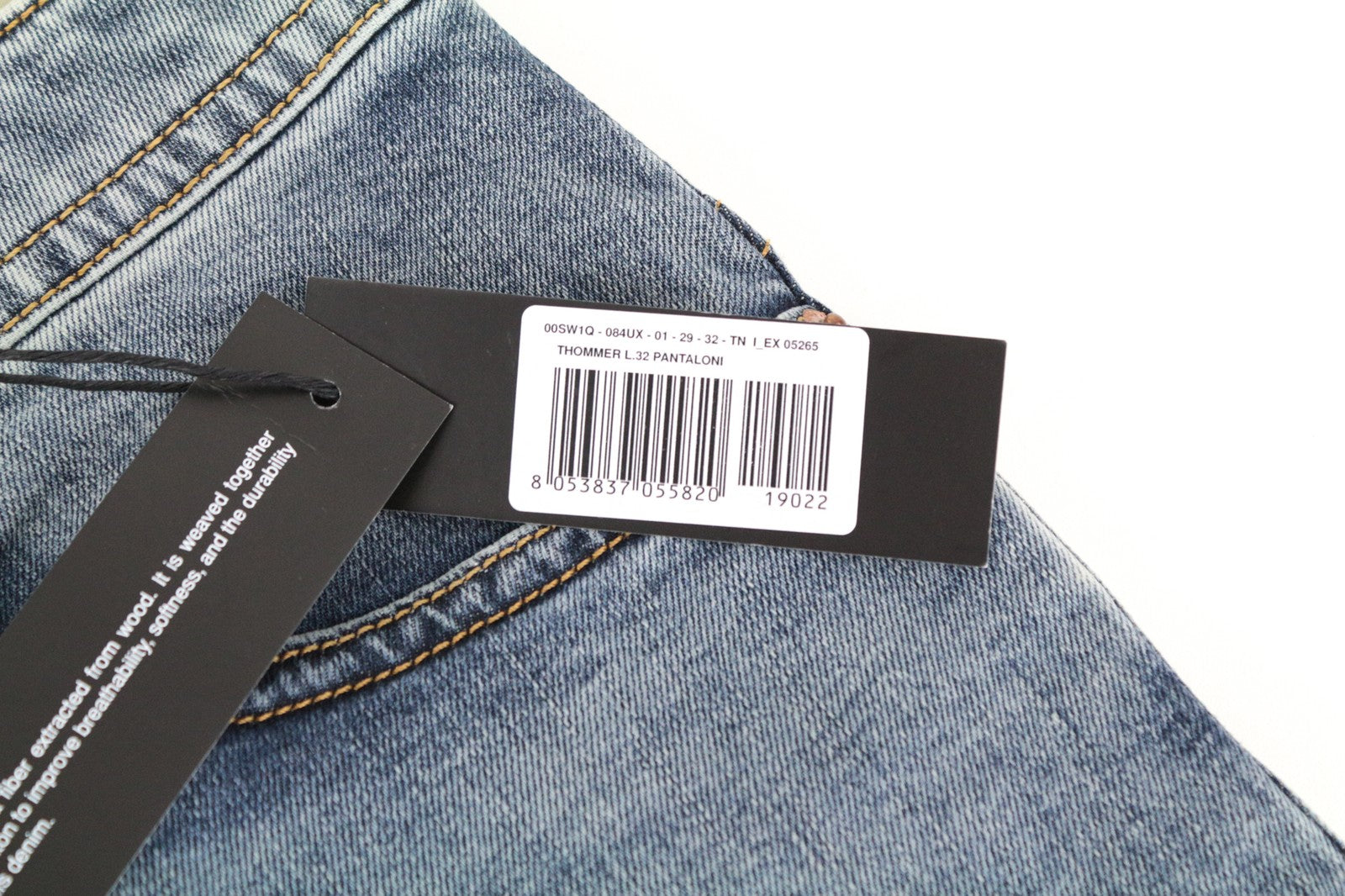 DIESEL Thommer 084UX Men Jeans W29/L33 Blue Stone Wash Slim-Skinny Stain Zip