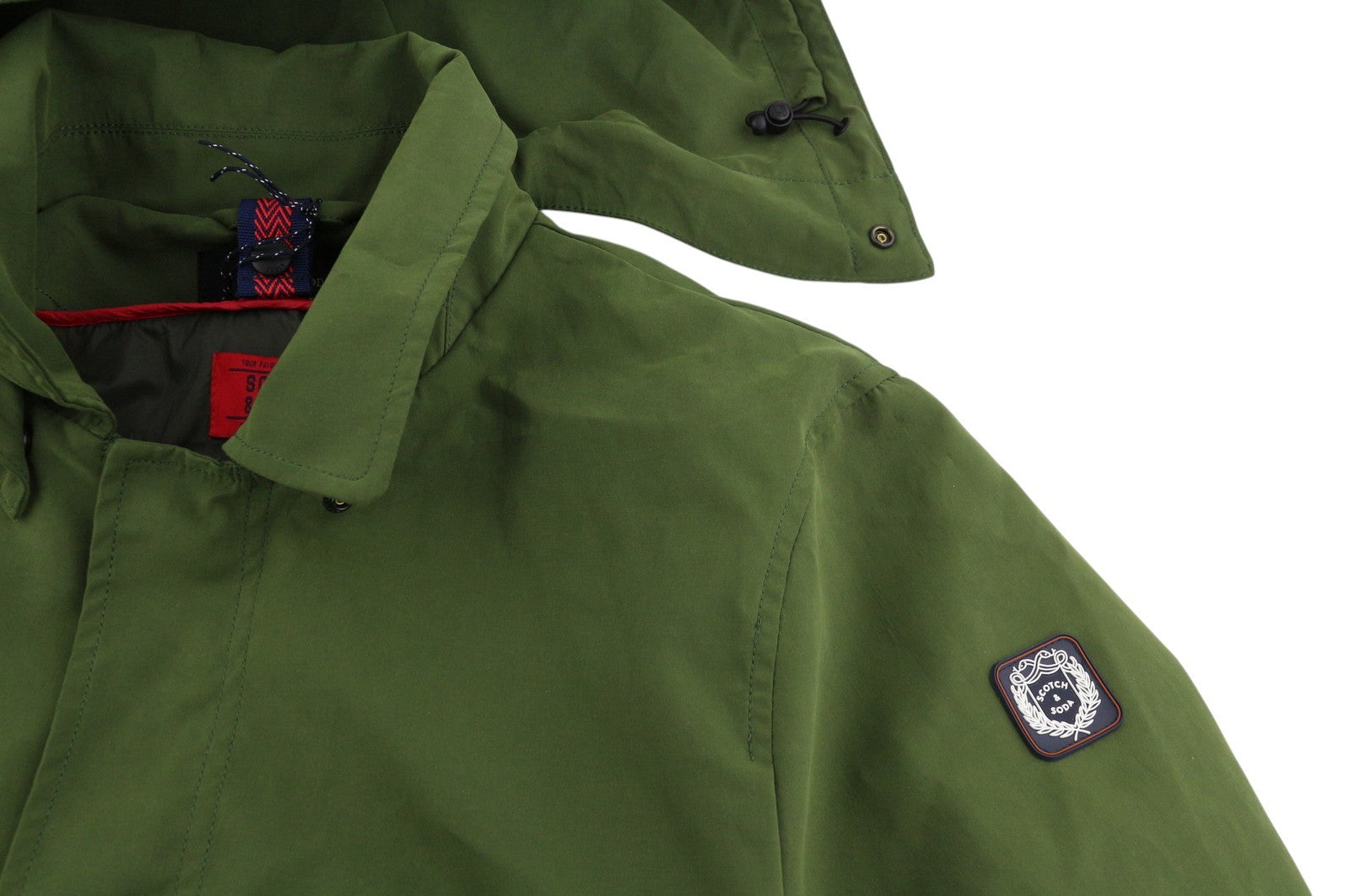 SCOTCH & SODA Men Jacket M Green Hooded Removable Lining 2in1 Parka