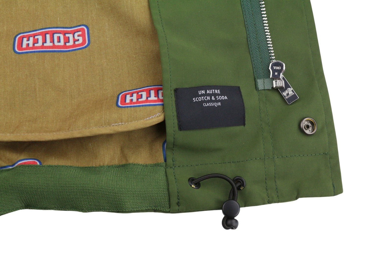 SCOTCH & SODA Men Jacket M Green Hooded Removable Lining 2in1 Parka