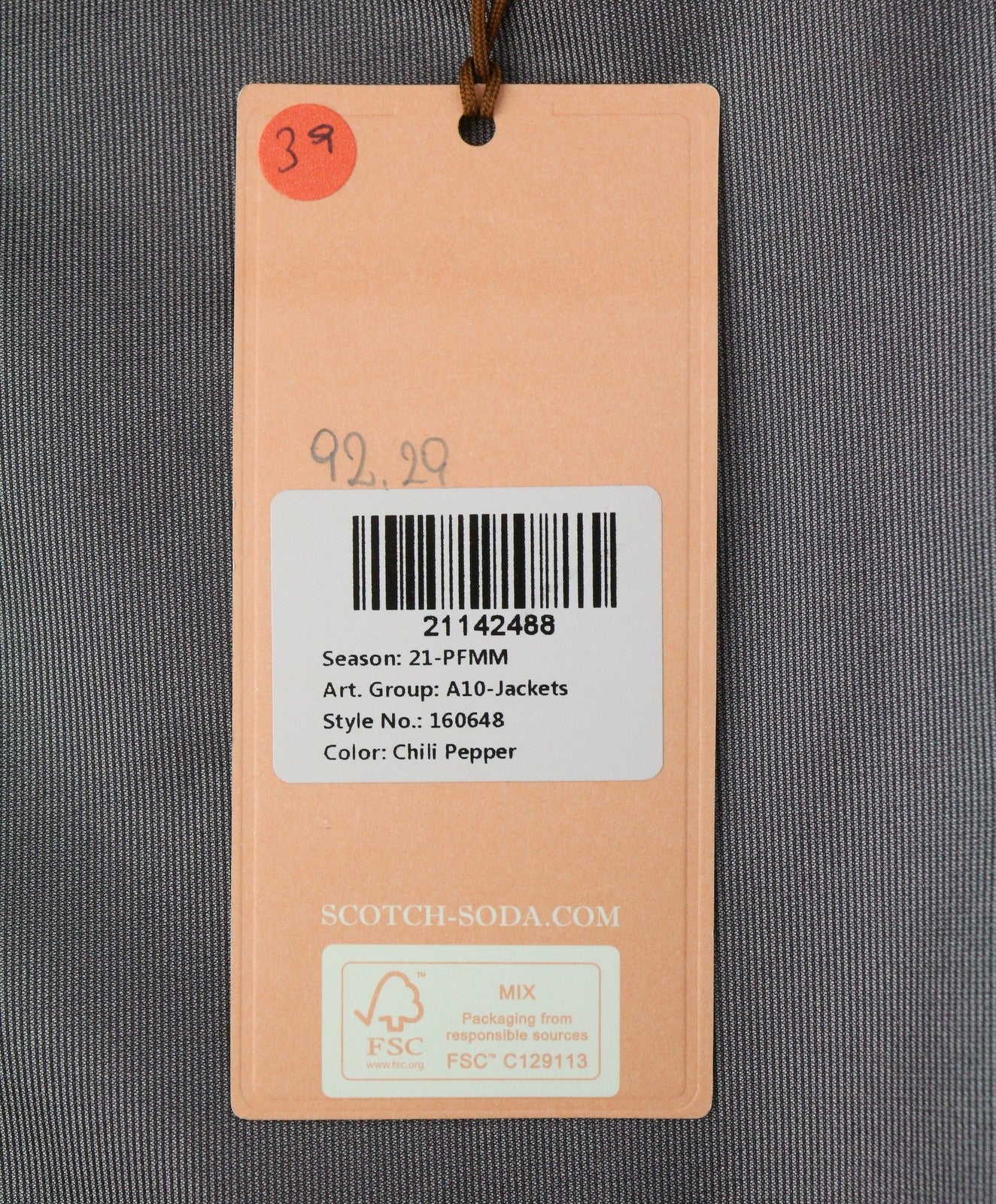 SCOTCH & SODA Men Jacket M Orange Double Hood Water Repellent Lightweight