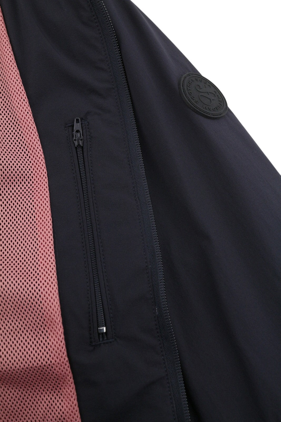 SCOTCH & SODA Men Jacket M Black Hooded Mesh Lined Full Zip Lightweight