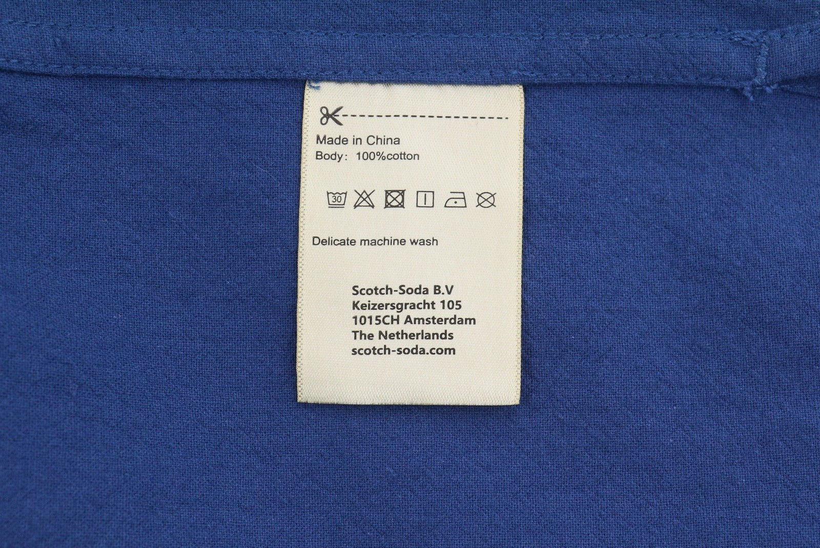 SCOTCH & SODA Men Blazer L Blue Embroidered Notch Lapel Wrap