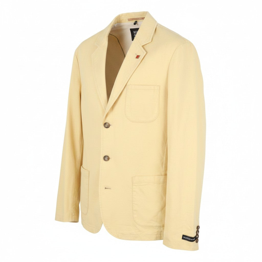 SCOTCH & SODA Men Blazer XL Yellow Half Lined Notch Lapel Single Breasted