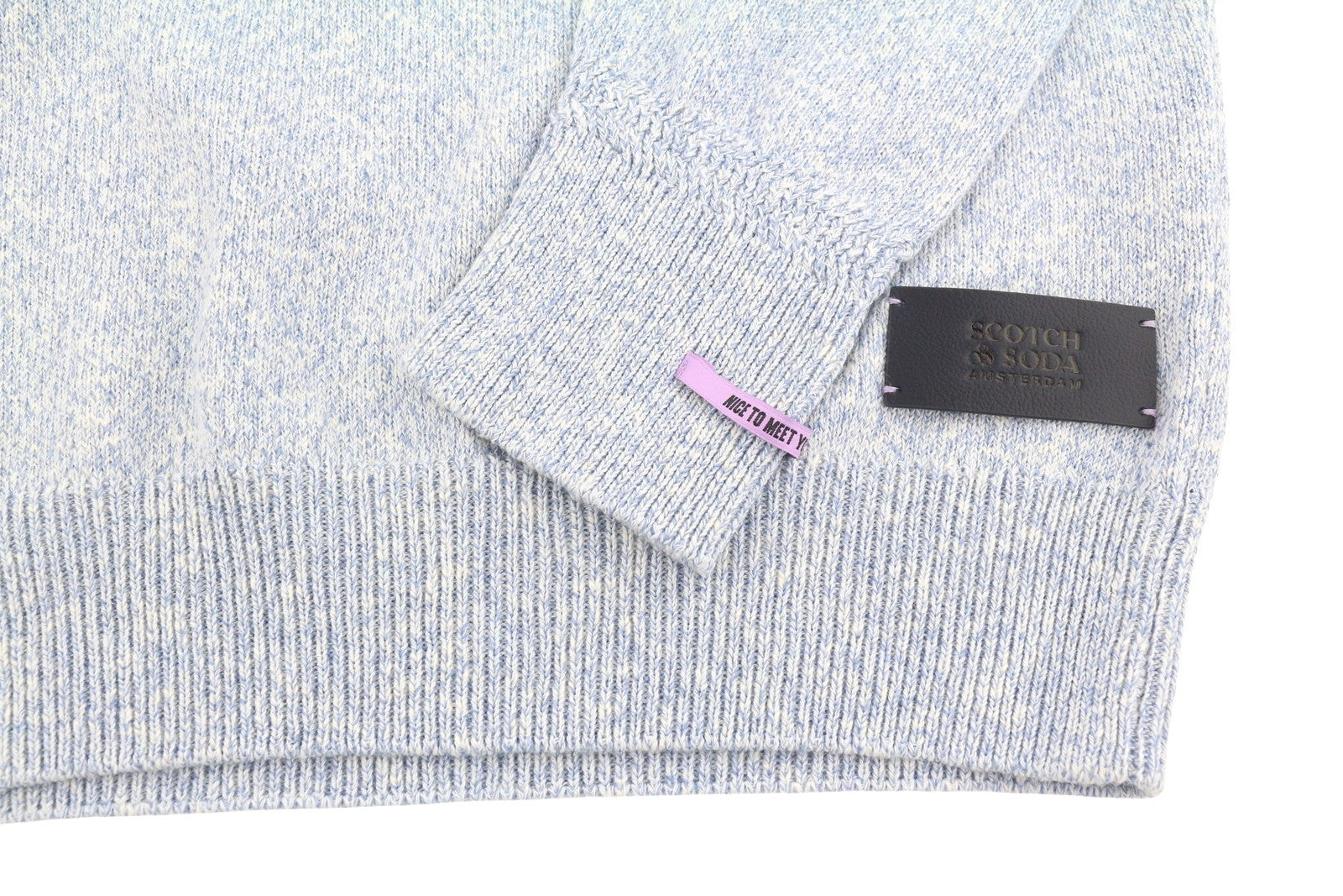 SCOTCH & SODA Men Jumper M Blue Melange Tight Knit Crew Neck Pull On