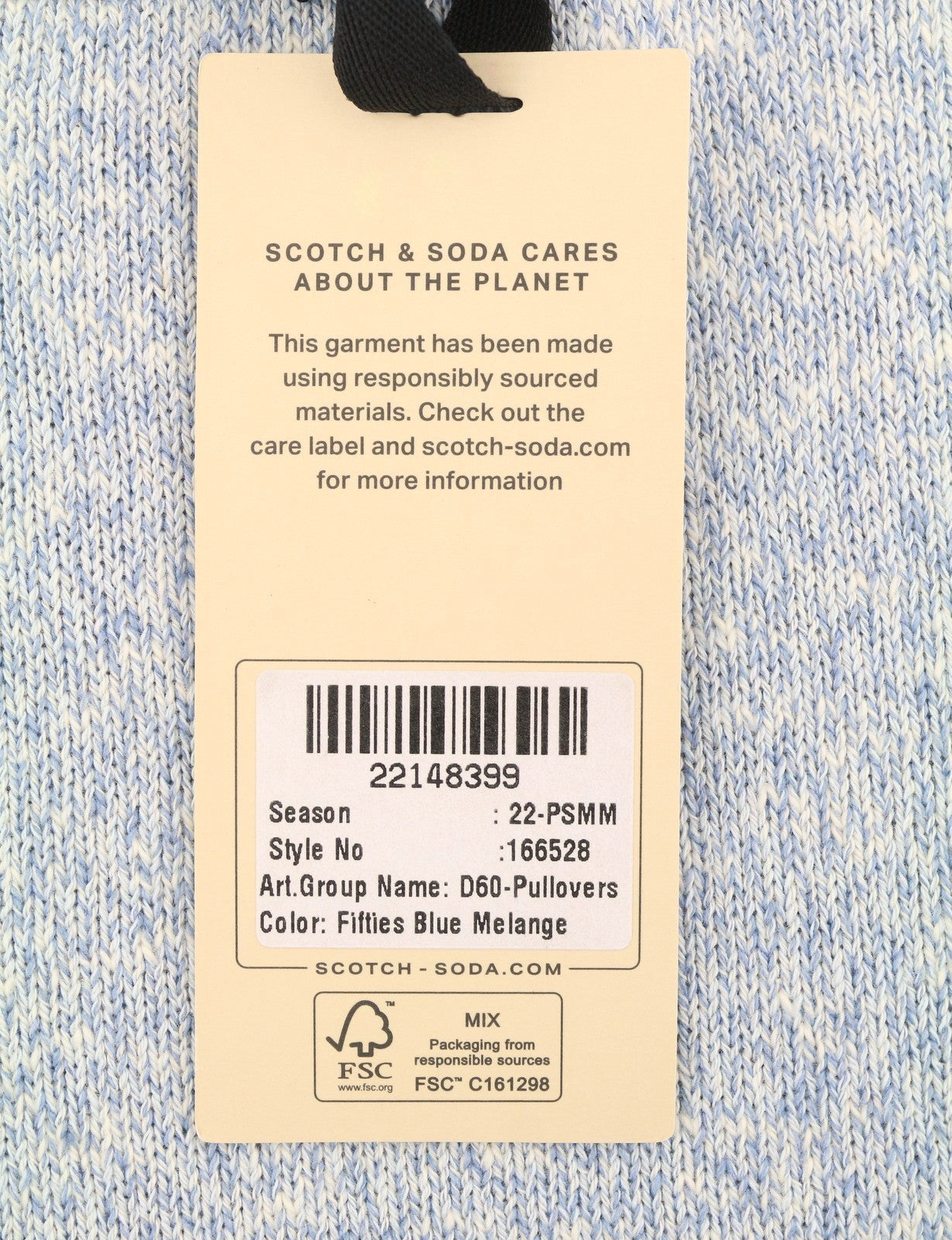 SCOTCH & SODA Men Jumper M Blue Melange Tight Knit Crew Neck Pull On
