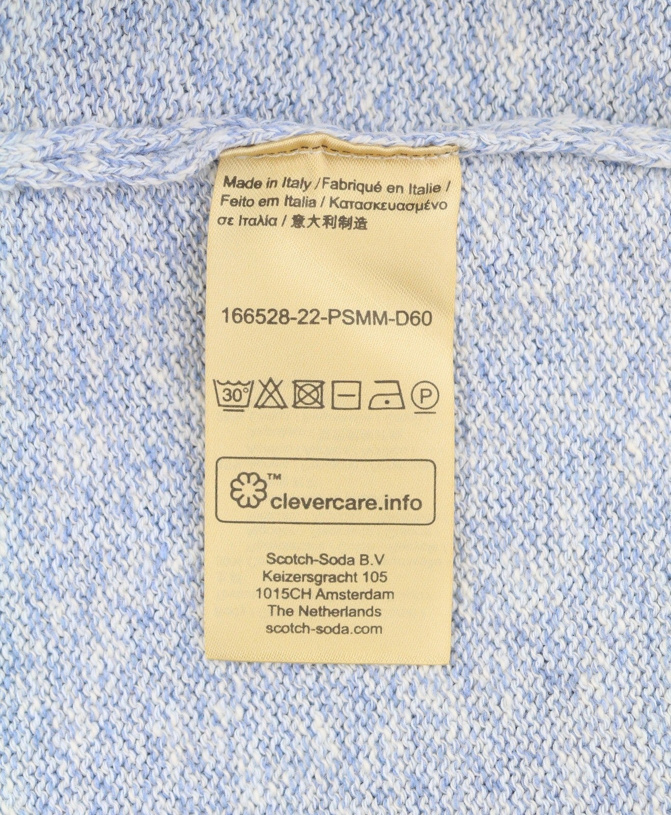 SCOTCH & SODA Men Jumper M Blue Melange Tight Knit Crew Neck Pull On
