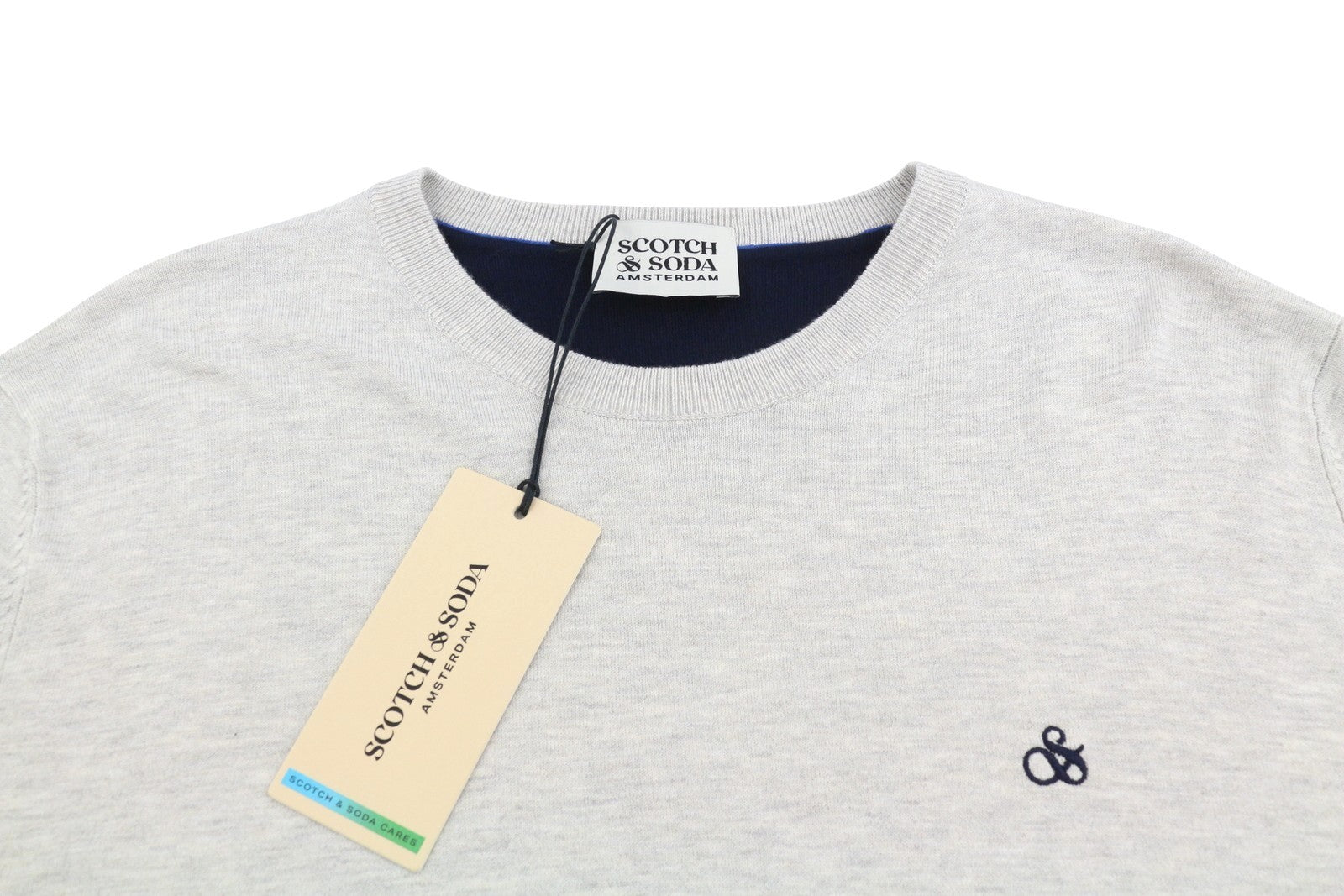 SCOTCH & SODA Men Jumper M Grey Melange Tight Knit Crew Neck Pull On