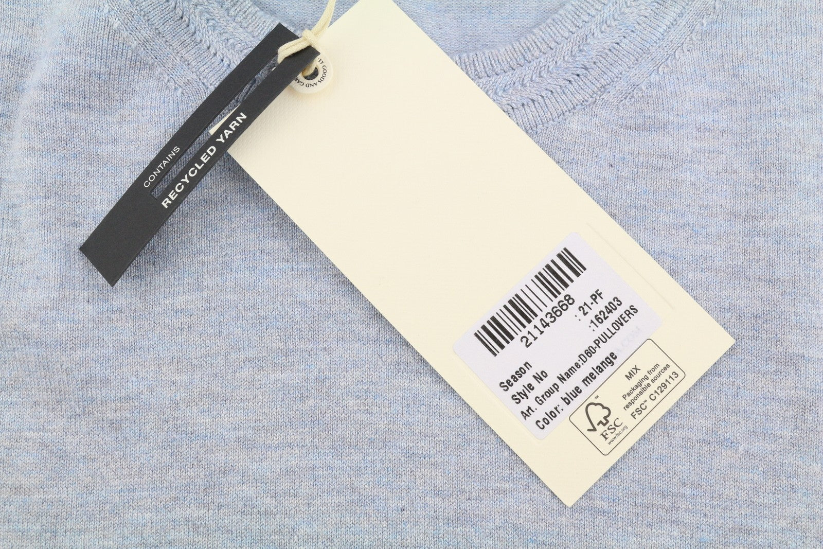 SCOTCH & SODA Men Jumper M Blue Melange Tight Knit Crew Neck Stretch Pull On