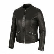 REPLAY Women Jacket S Black Lambskin Leather Lightweight Biker RRP399