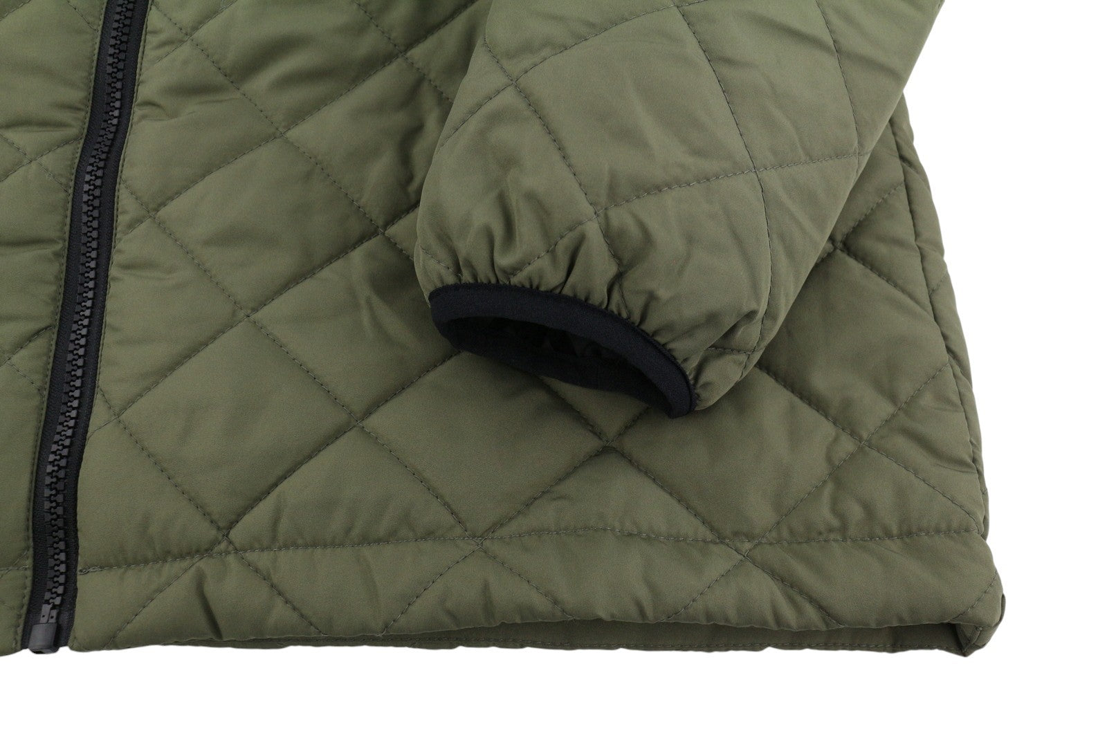 ONLY Sanne Quilted Long Women Jacket M PETITE Khaki Green Padded Mid Length