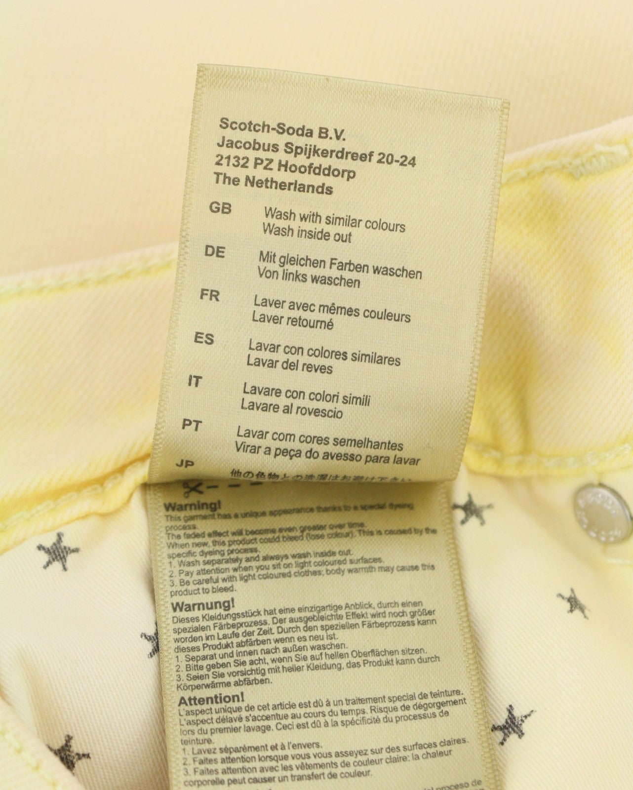 SCOTCH & SODA La Parisienne Women Jeans W29/L32 Yellow Faded Skinny Fit Zip Fly