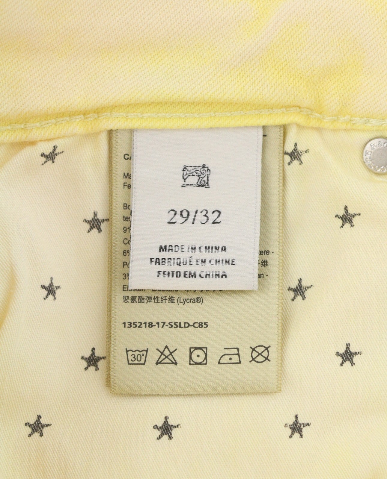 SCOTCH & SODA La Parisienne Women Jeans W29/L32 Yellow Faded Skinny Fit Zip Fly