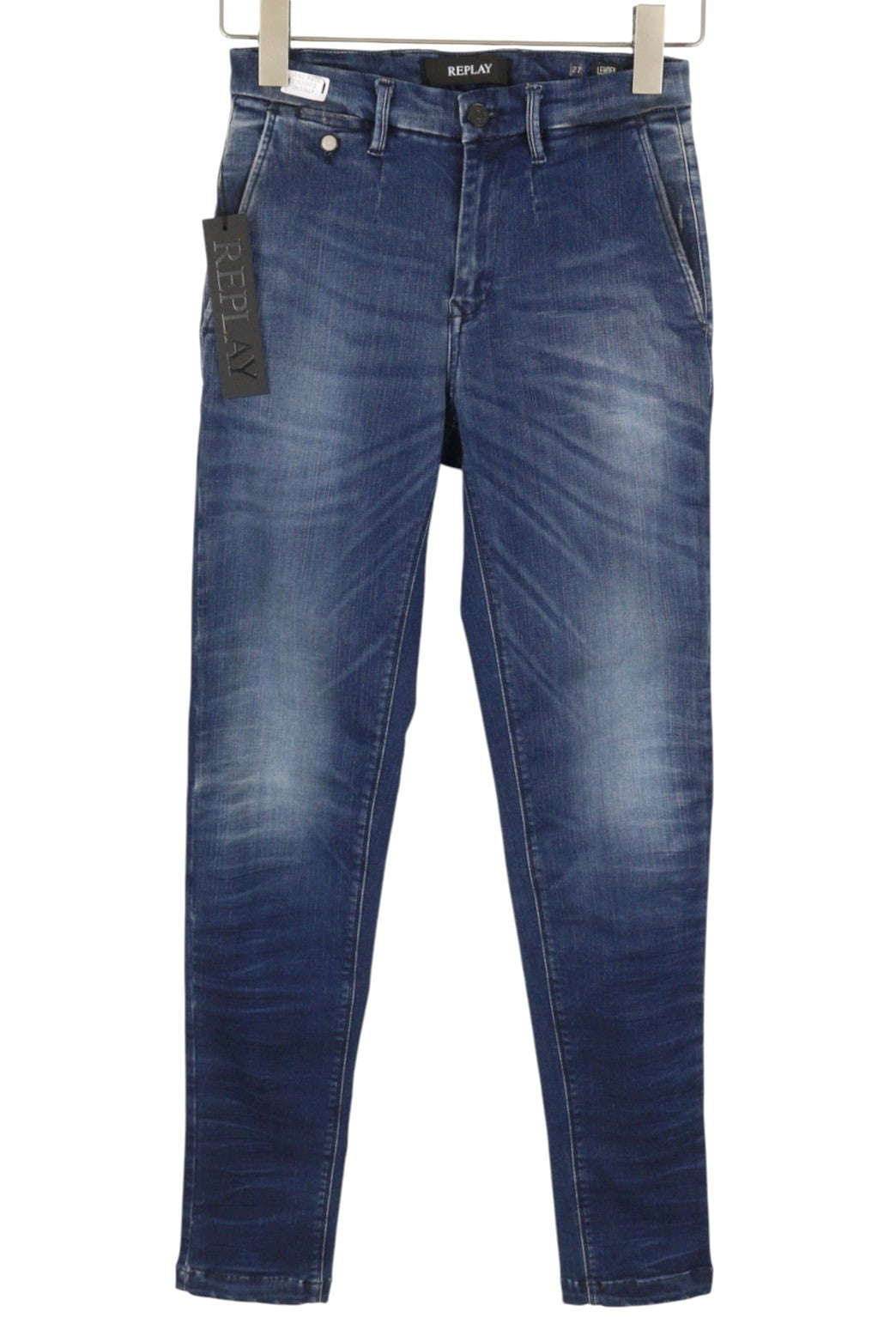 REPLAY Lehoen Hyperflex Women Jeans W27/L32 Blue Whiskers Faded Stretch Skinny