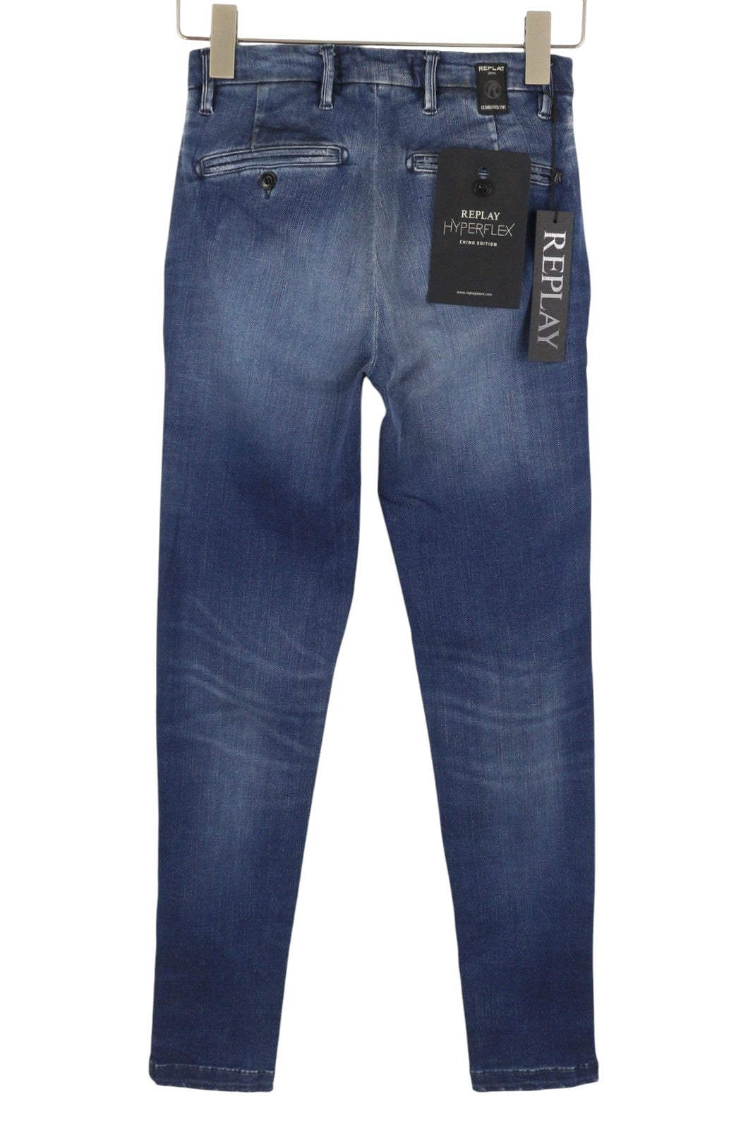 REPLAY Lehoen Hyperflex Women Jeans W27/L32 Blue Whiskers Faded Stretch Skinny