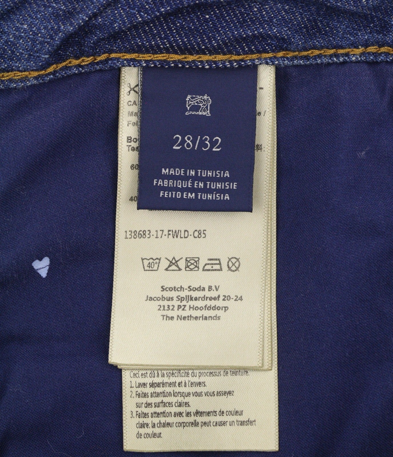 SCOTCH & SODA Bandit Women Jeans W28/L32 Blue Linen Blend Slim Tapered Fit Crop