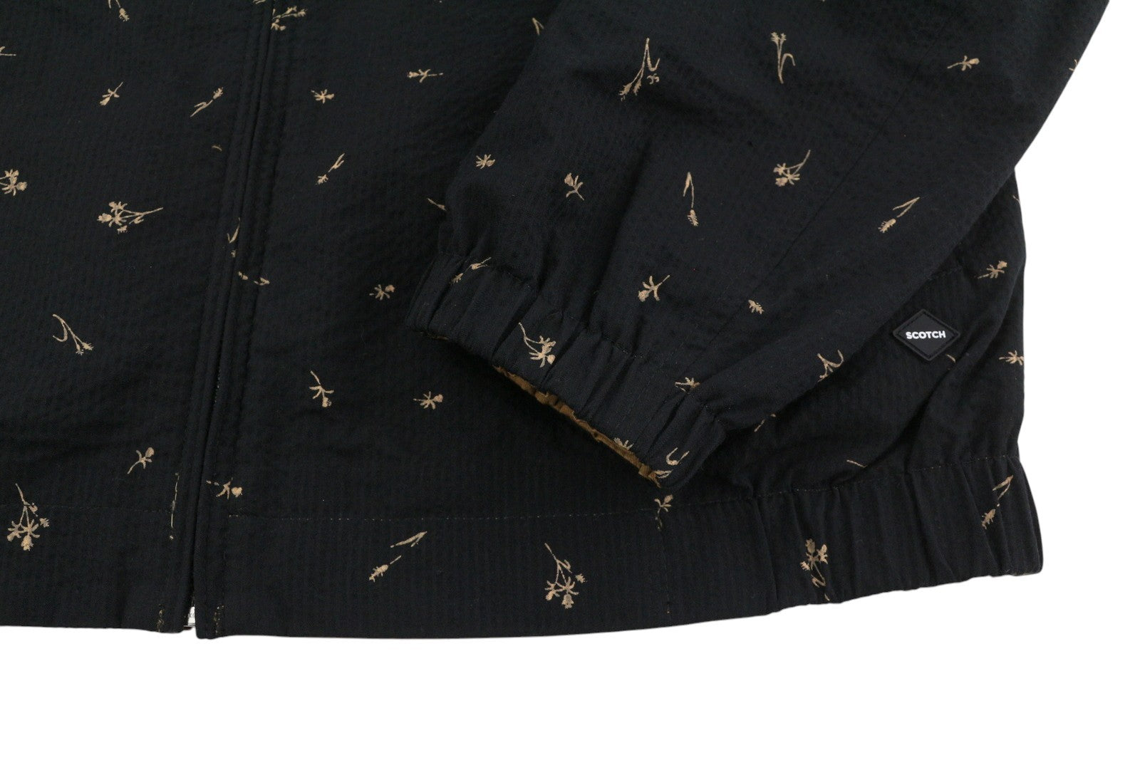 SCOTCH & SODA Men Jacket M Black Patterned Reversible Full Zip Lightweight