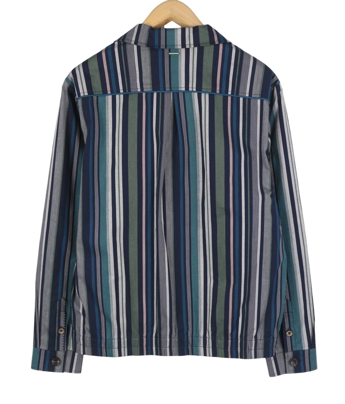SCOTCH & SODA Men Jacket M Blue Pinstriped Button-Up Notch Neck Lightweight