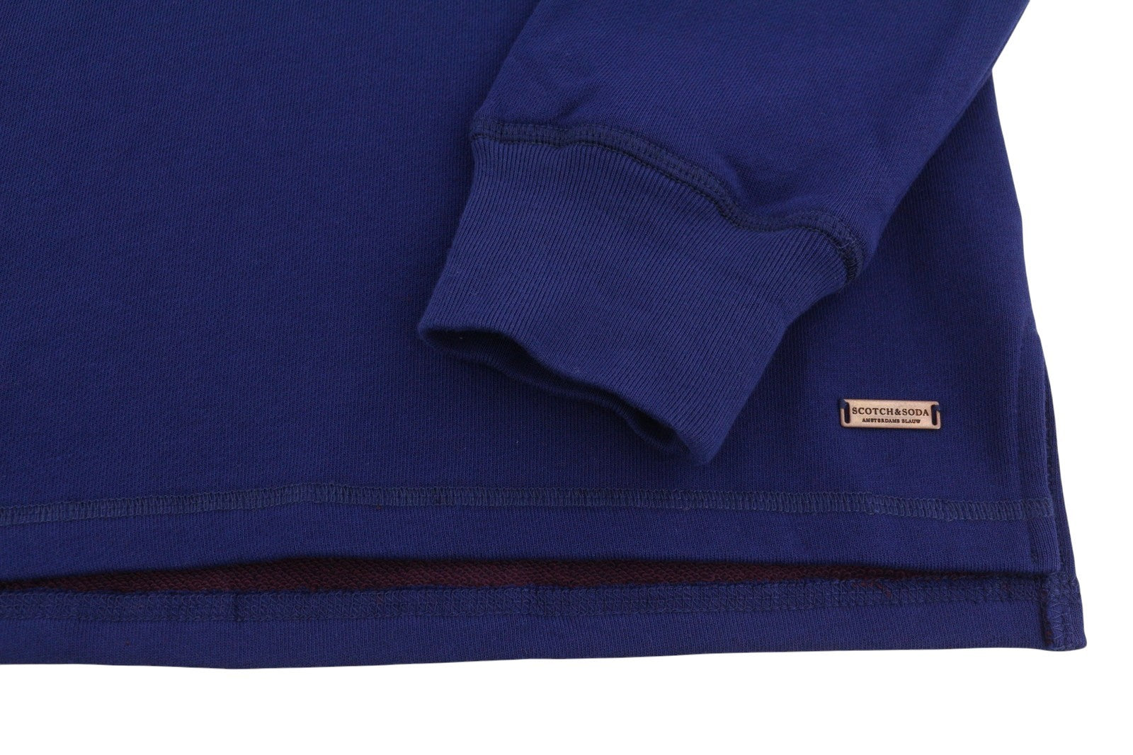 SCOTCH & SODA Men Sweatshirt L Blue Patch Pocket Crew Neck Pull On
