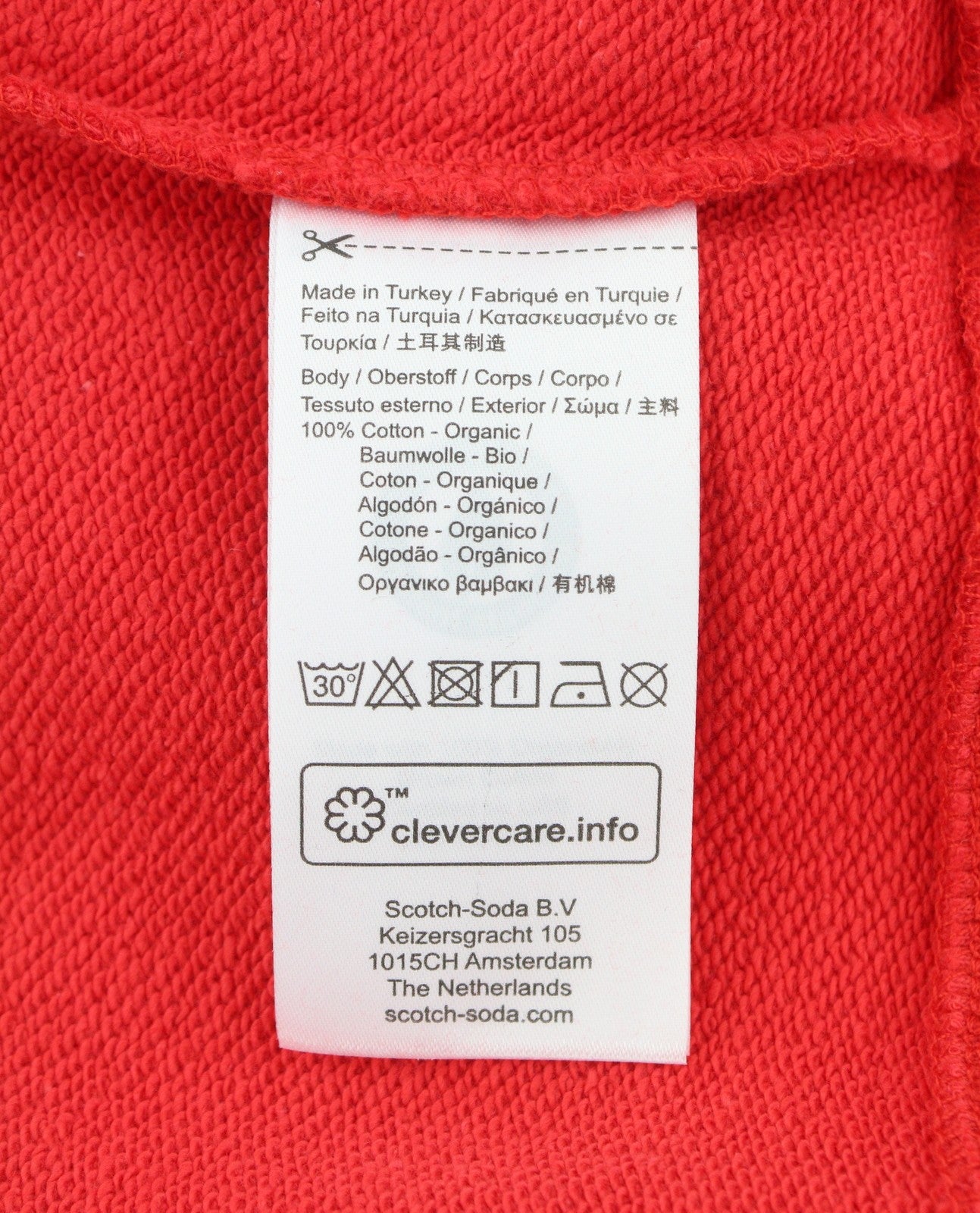 SCOTCH & SODA Men Sweatshirt M Red Organic Cotton Crew Neck Pull On