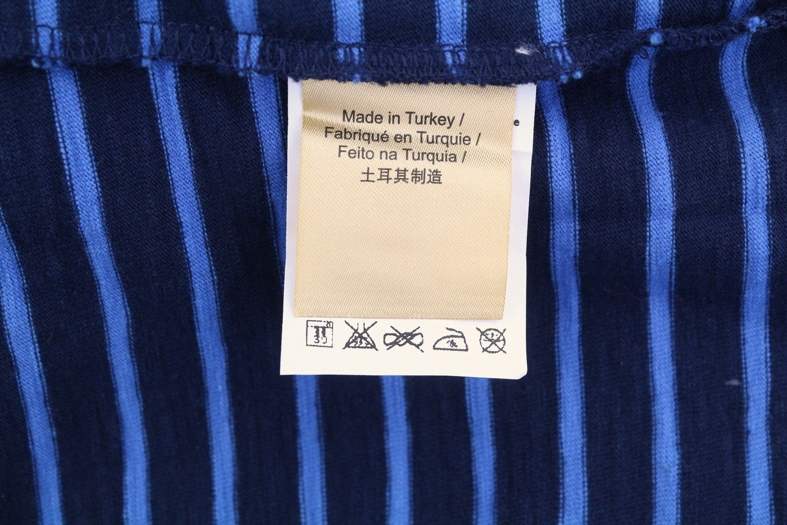 SCOTCH & SODA Men Polos M Blue Striped Cotton Short Sleeve T-Shirt