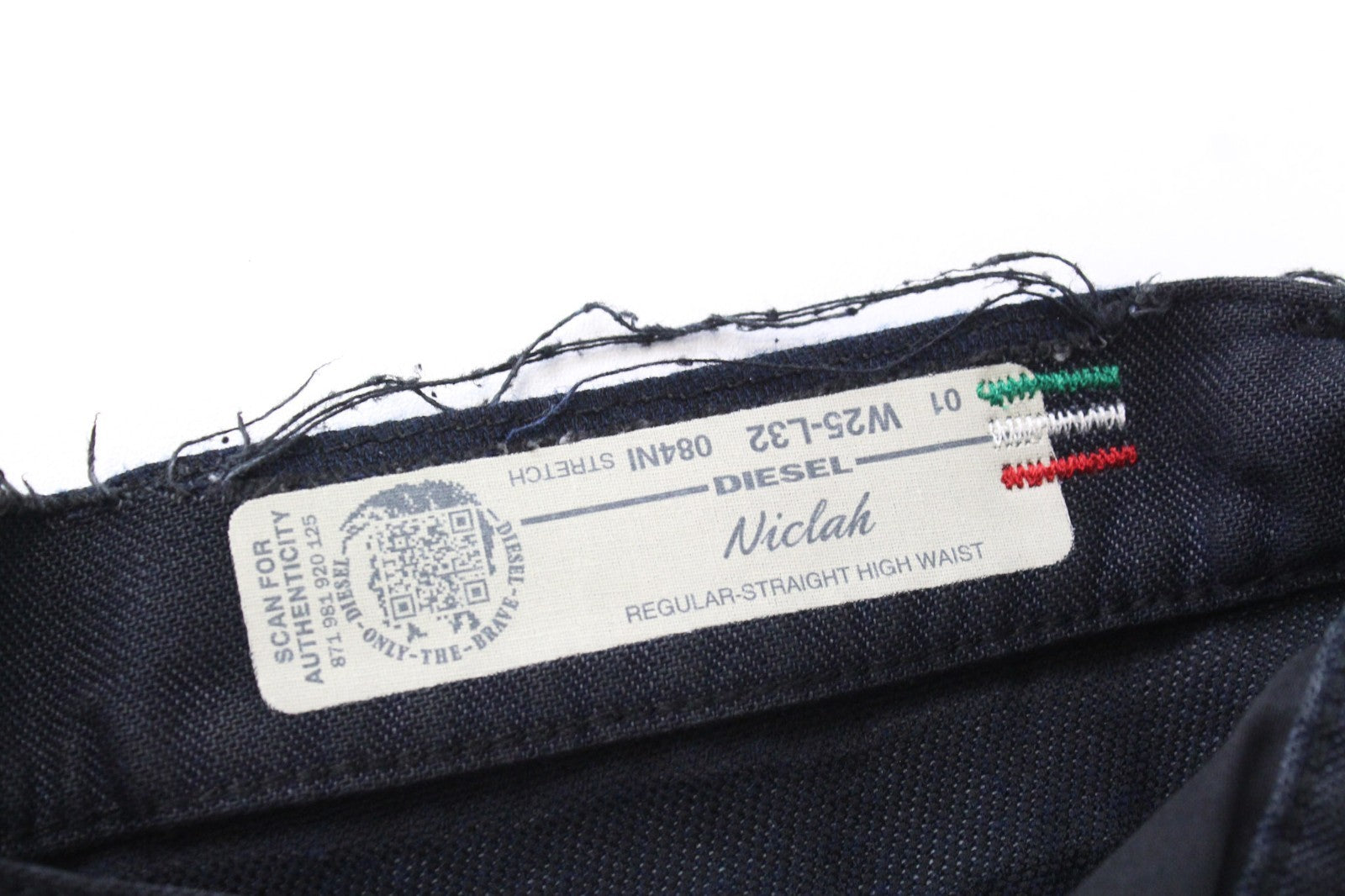 DIESEL Niclah 084NI Women Jeans W25/L32 Straight Blue Cotton Blend High Waisted