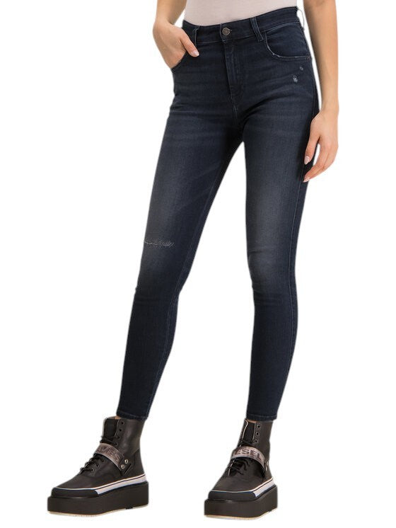 DIESEL Slandy-High 0870C Women Jeans W25/L30 Super-Skinny Blue Cotton Stretch