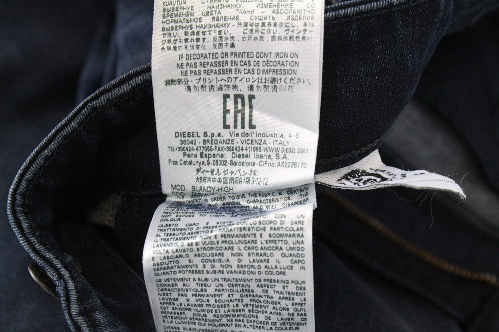 DIESEL Slandy-High 0870C Women Jeans W25/L30 Super-Skinny Blue Cotton Stretch